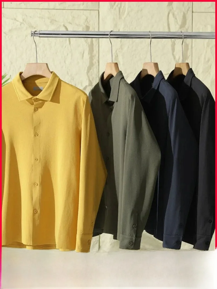 

Outdoor Men's irt Jaet Lightweight Qui Dry Breathable Stand Fit Long Sve Casual Sle Nylon Polyester Blend