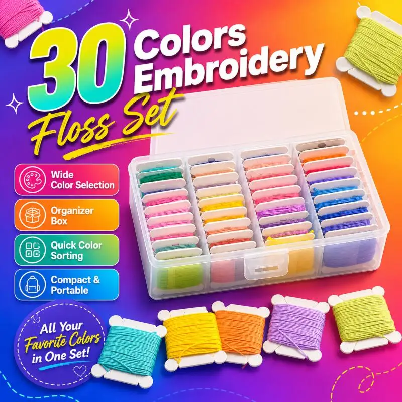 10/5/4/3/2/1 Boxes 36-color Embroidery Thread Sewing Embroidery Thread Set with Storage Box DIY Multi-Color Embroidery Yarn