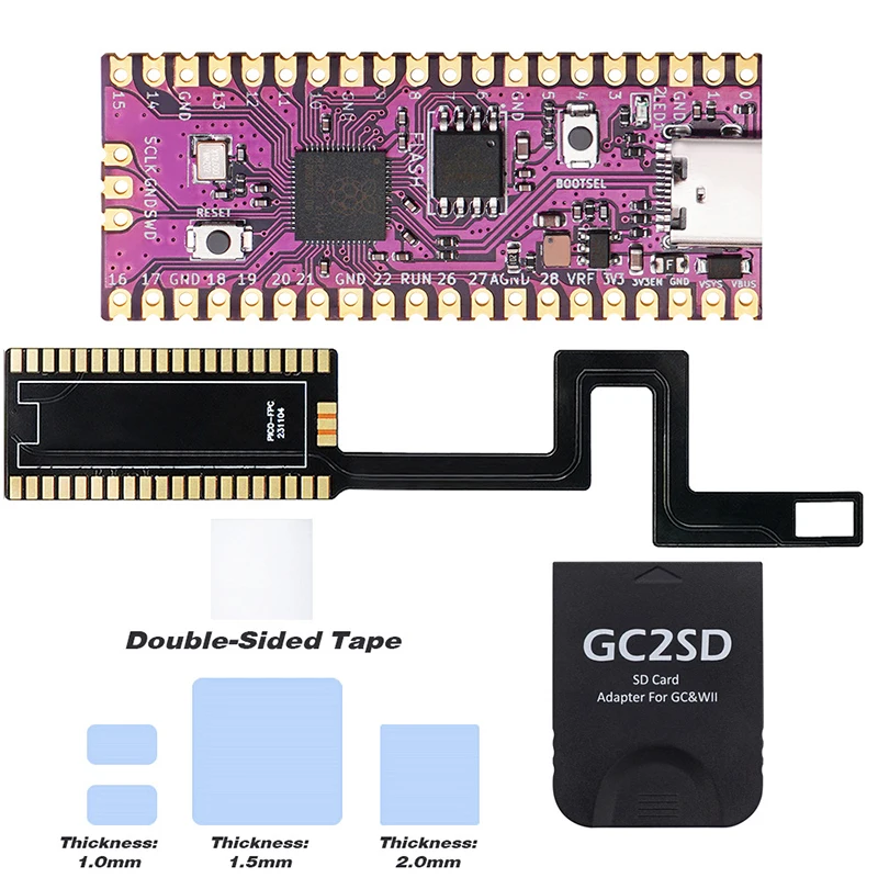 Fine Manufacturing Raspberry Pi Pico Picoboot FPC Card Reader For GC2SD/SD2SP2 Retro Game Consoles Replace Flex Ribbon Cable