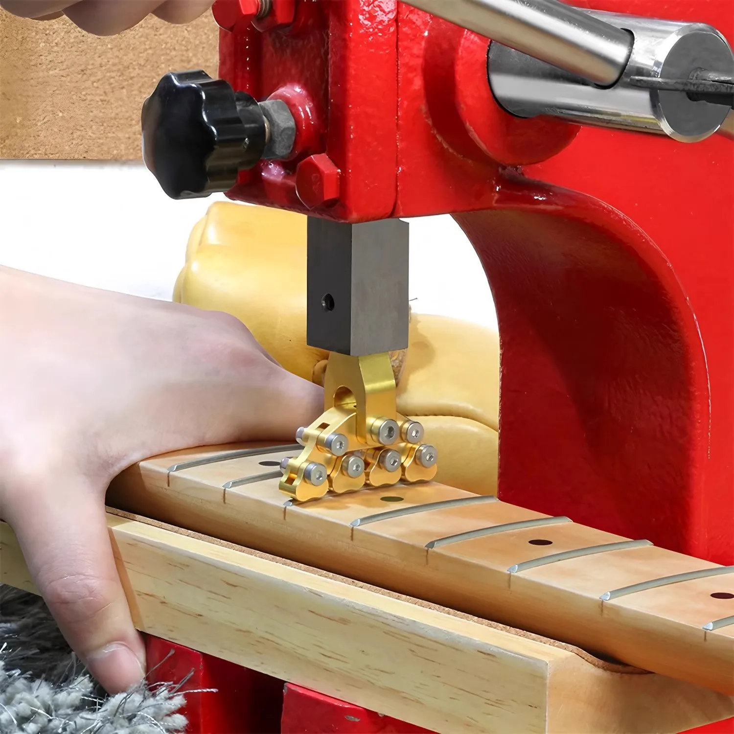 Ferramenta de instalação de traste de guitarra, adaptativa para vários radiais de escala e curvatura variável