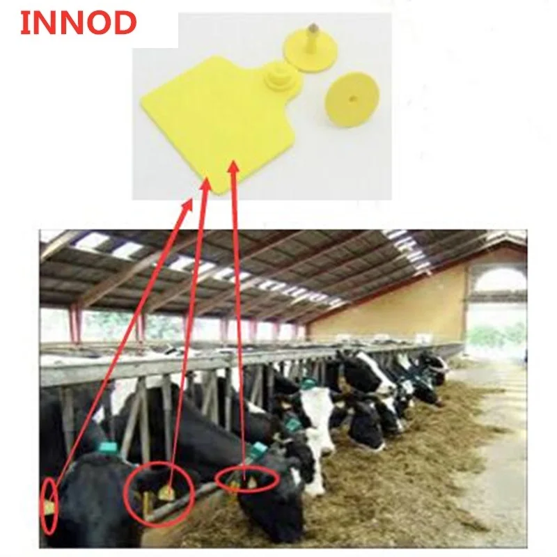 

IMPINJ MONZA3 chip low cost iso 6c protocol passive 1-3m read Animal Ear Tag UHF RFID TAG for Animal Tracking Cattle/Cow/Sheeps