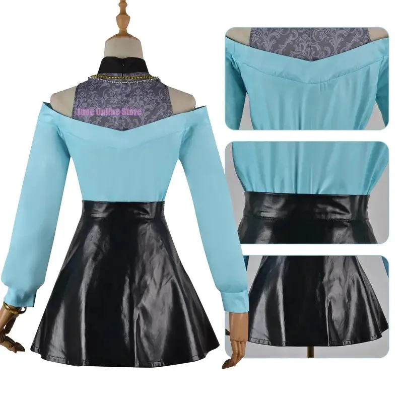 

asdh8@Anime Oshi No Ko Memu cho Cosplay Costume Wig Boots Hairpin Skirts Uniform Mem Necklace Women Outfits Suit High Qualit