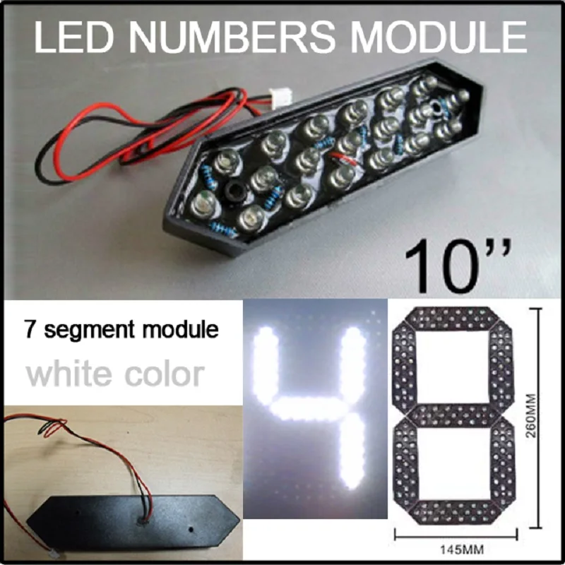 10 "Weiße Farbe Digita Zahlen Modul, led-schilder, 7 Segment Der Module, hohe Helligkeit Led Chip, führte Plakatwand, uhr