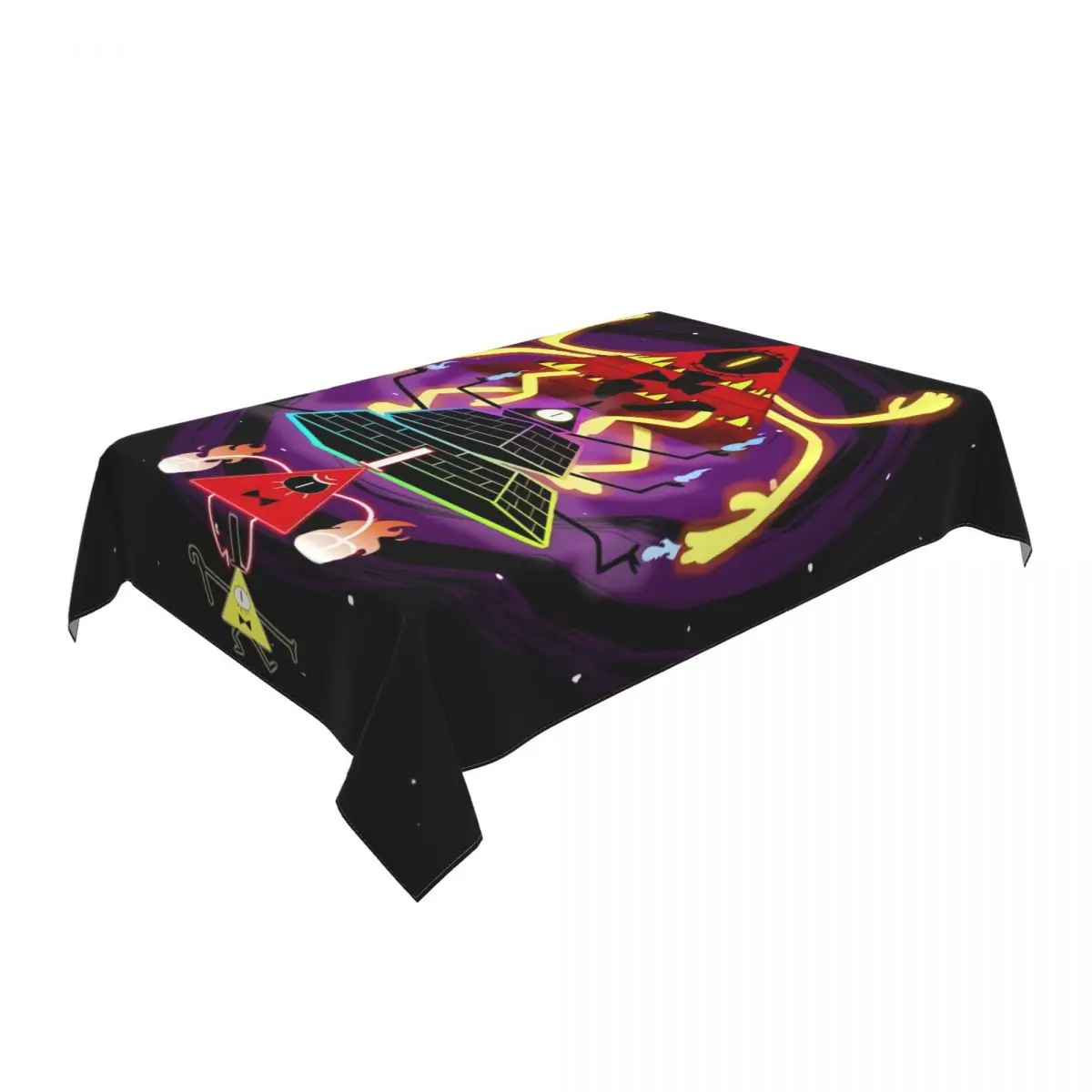 Customized Disney Anime Gravity Falls Tablecloth Rectangular Elastic Fitted Waterproof Table Cloth Cover for Banquet