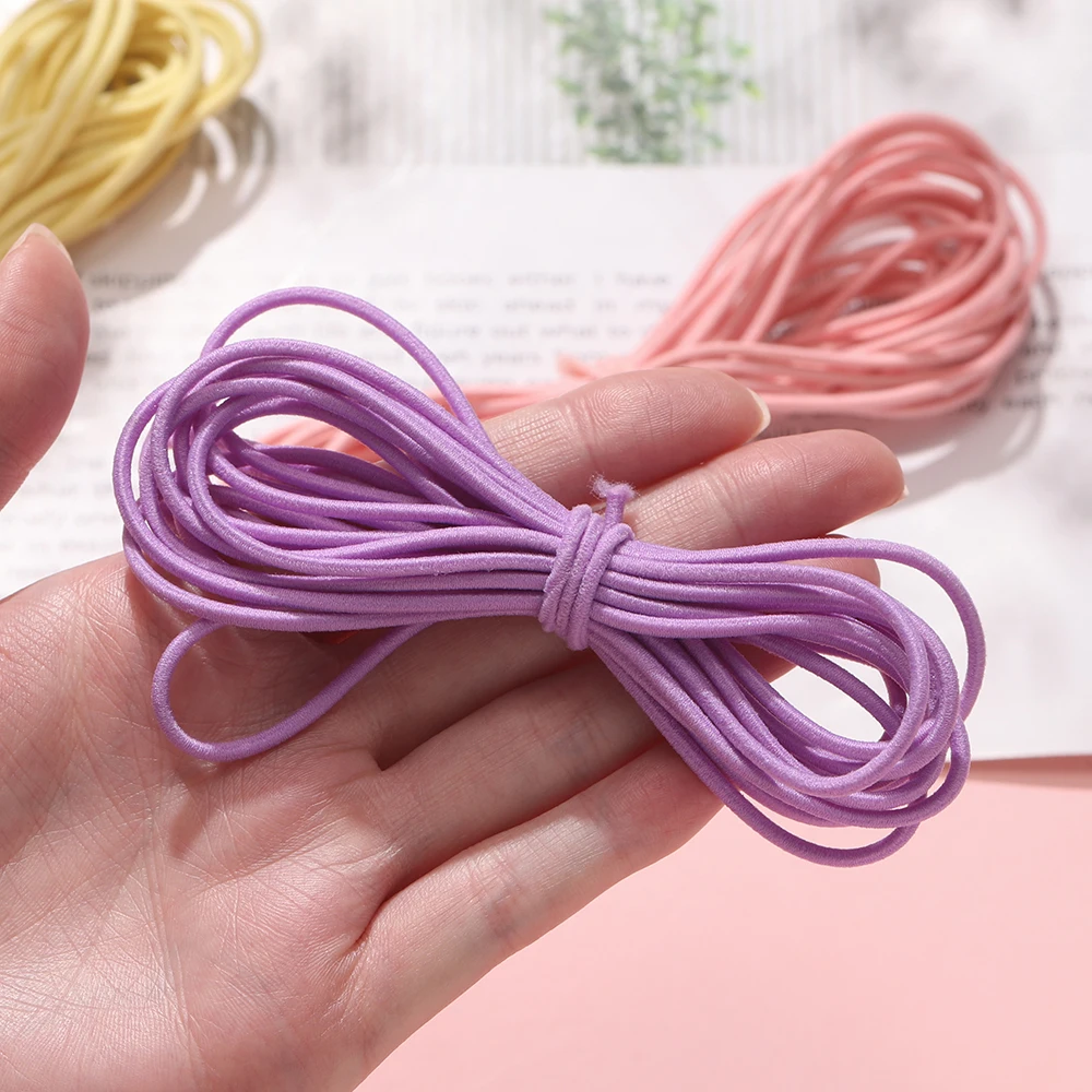 2-5Meters/Lot Round Elastics Rope 2mm 2.5mm Multicolor Nylon Elastic Rubber Bands for DIY Bracelet Necklace Jewelry Accessories image 4