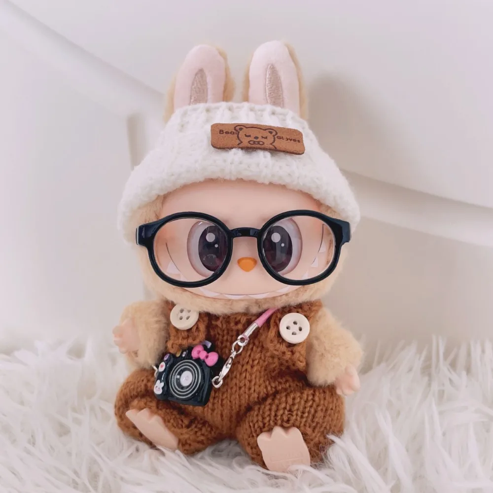 

For 15-17 cm Labubu Clothes outfit Labubu Sitting Party Bear Label Scarf Hat Dolls Accessories Cute Decoration