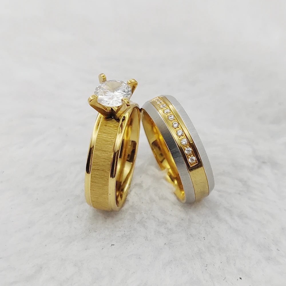 الراقية نسخة طبق الأصل تشيكوسلوفاكيا الماس سيدة 24 كيلو مطلية بالذهب خواتم النساء مجوهرات موضة أنثى اقتراح خواتم اقتراحات الزفاف #4