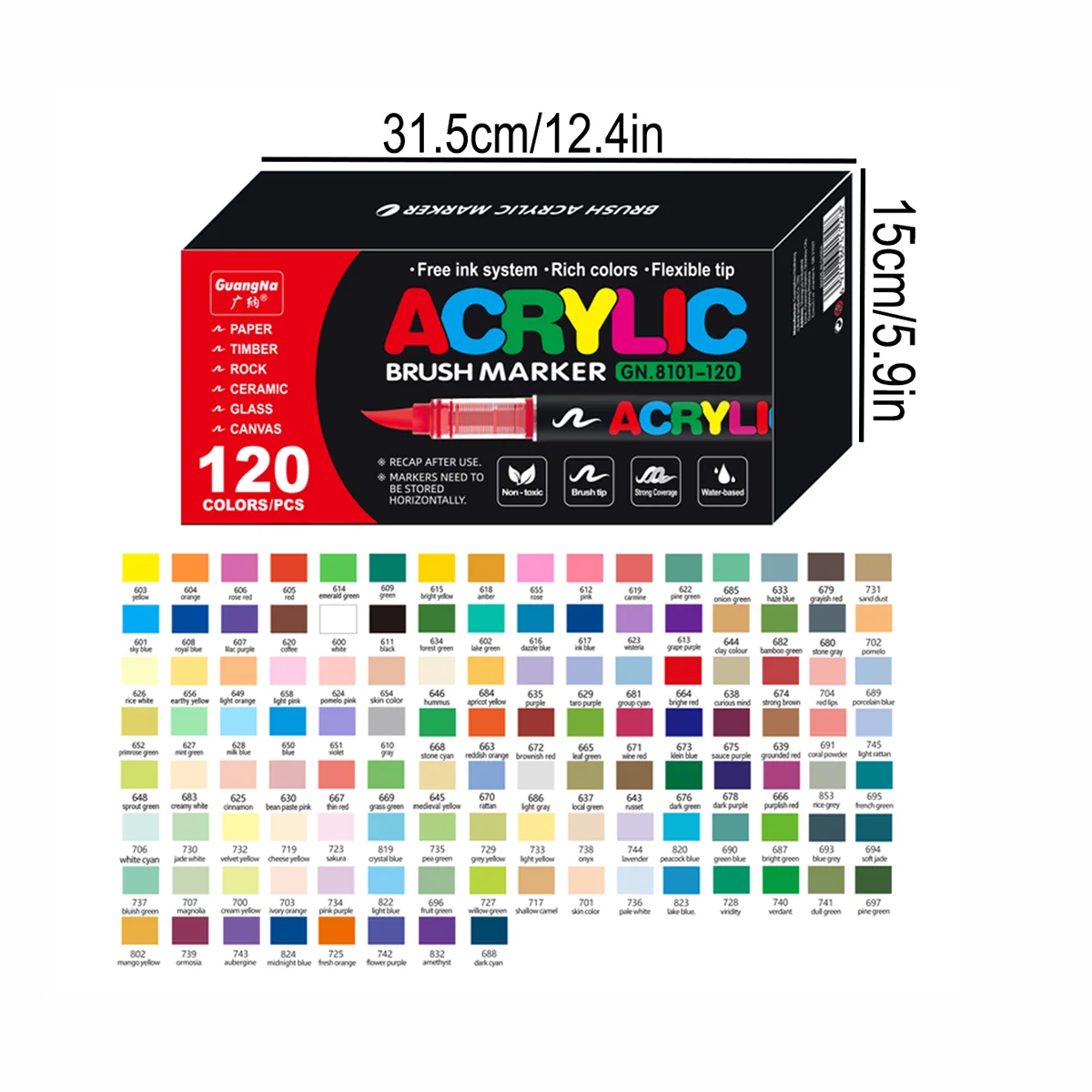 168/120/72/60/48/36/24/12 stuks Dual Tips Artist Markers Set Acryl Marker Set Ideaal voor school-, kantoordecoratie en artistieke geschenken