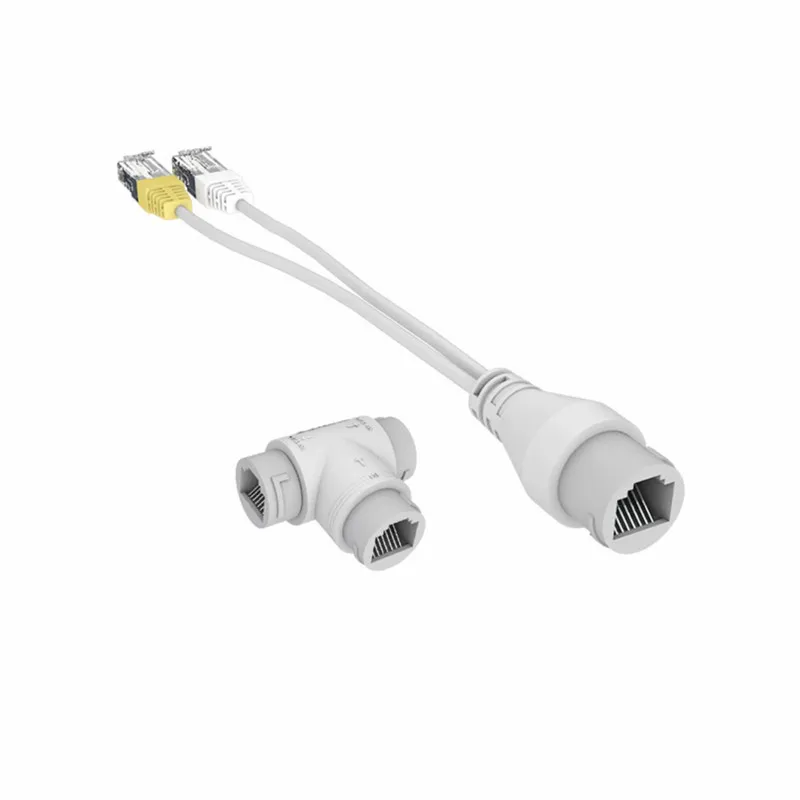 Two In One POE Splitter Networks Cable Connector 3 Ways RJ45 Head CCTV POE Adapter Cable For IP Camera System