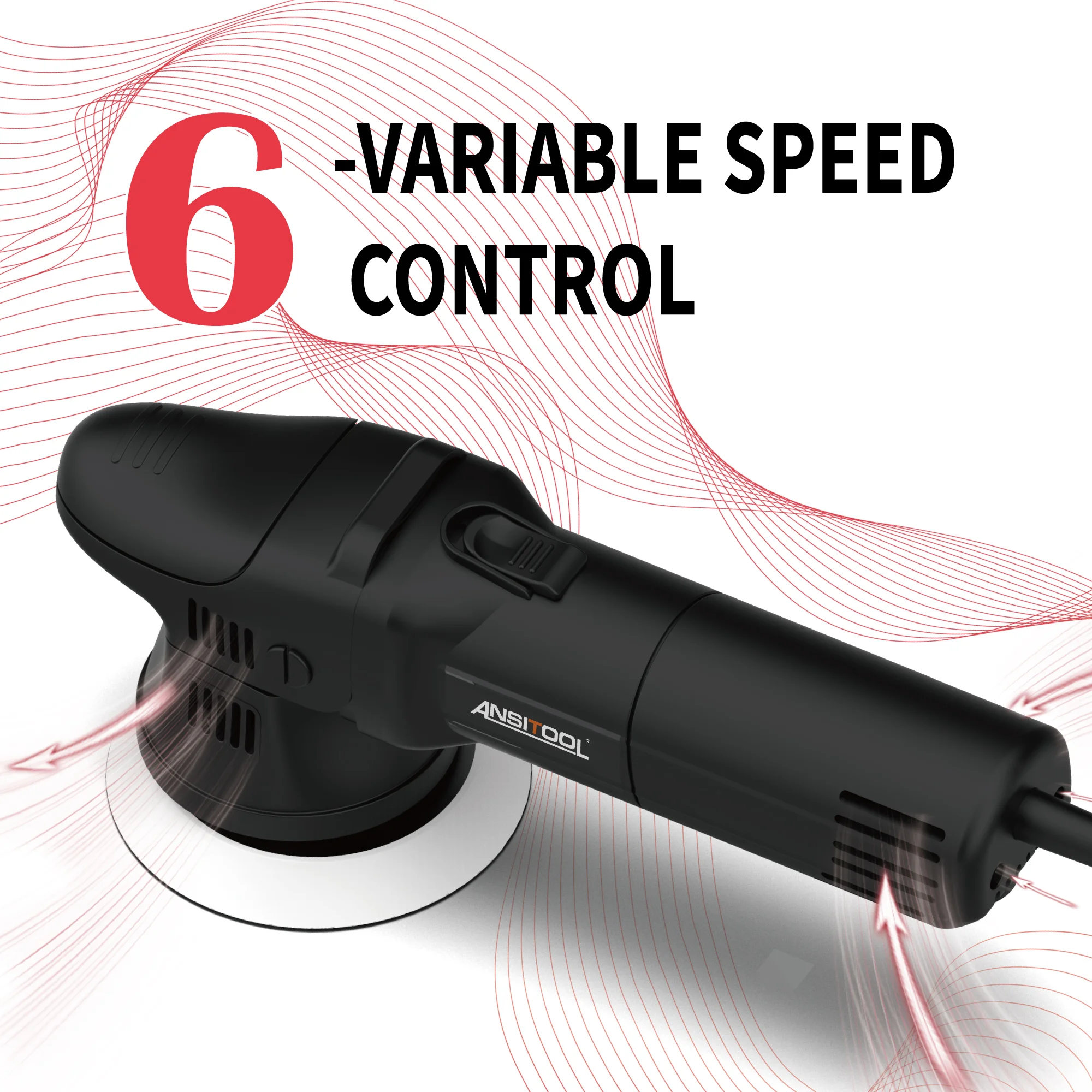 900W 9mm long-throw DA polisher, 5-inch upgraded orbital buffer for professional handheld car detailing polishing