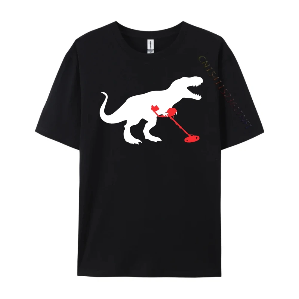 Detectsaurus Dinosaur T Rex Funny Metal Detecting Camisas Basicas Hombre White T Shirt Men Man Tops Tees