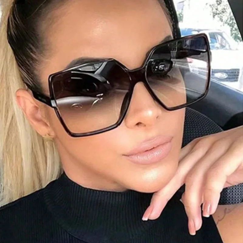 Oversize Square Sunglasses Women Retro Fashion Luxury Brand Personlity Gradient Black Sun Glasses Female Outdoor Shades Oculos