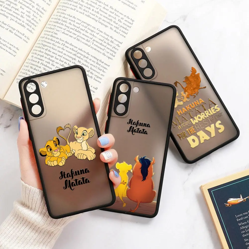 D-Disney The Lion King HAKUNA MATATA Matte Clear Coque For Samsung S23 5G Cases Galaxy S20 FE S21 S22 Ultra S10 S8 S9 Plus Cover