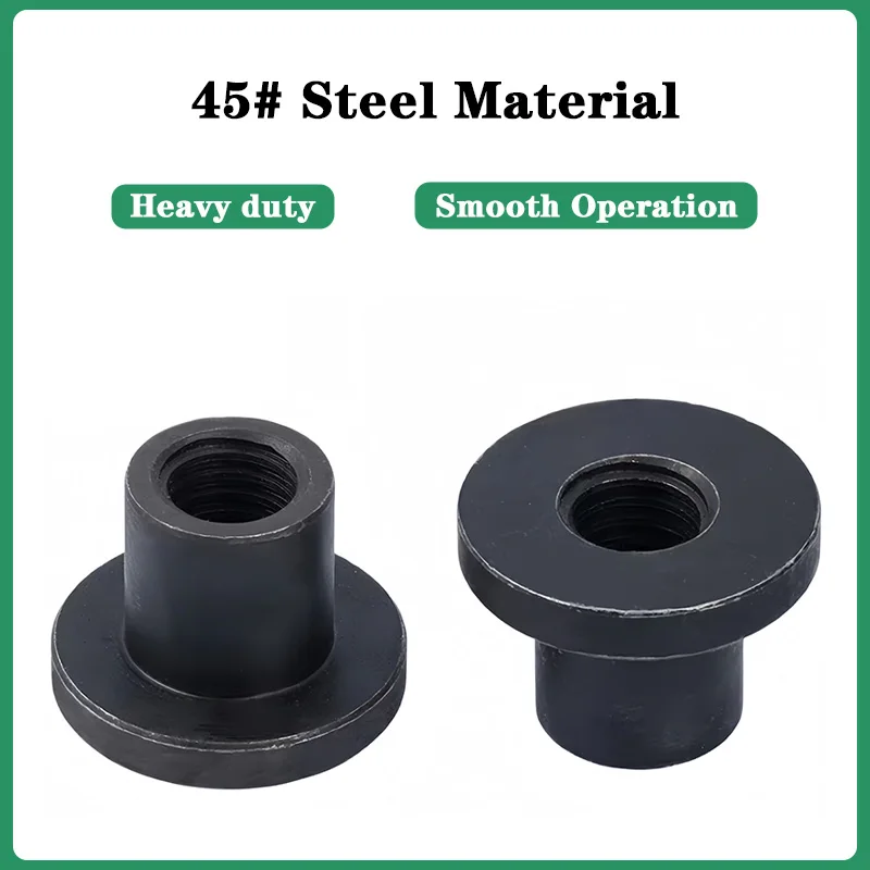 KAICO 1Pc T12 T14 T16-T40 45#Steel Trapezoidal Flange Nut Pitch 3-8mm Left/Right Hand Thread for Lead Screw CNC Hydraulic System