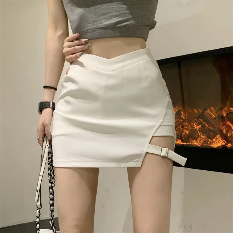 ZHIO Korean Fashion Women Mini Skirts Sexy Streetwear Club Slim Y2K Skirts Female Summer New Irregular Package Hip Skirt Lady