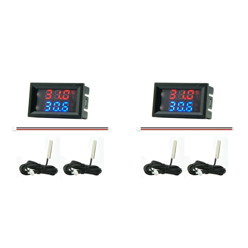 2X Mini Direct Current 4-28V Digital Thermometer Double Display Detectors Snowmobile Candle Temperature B