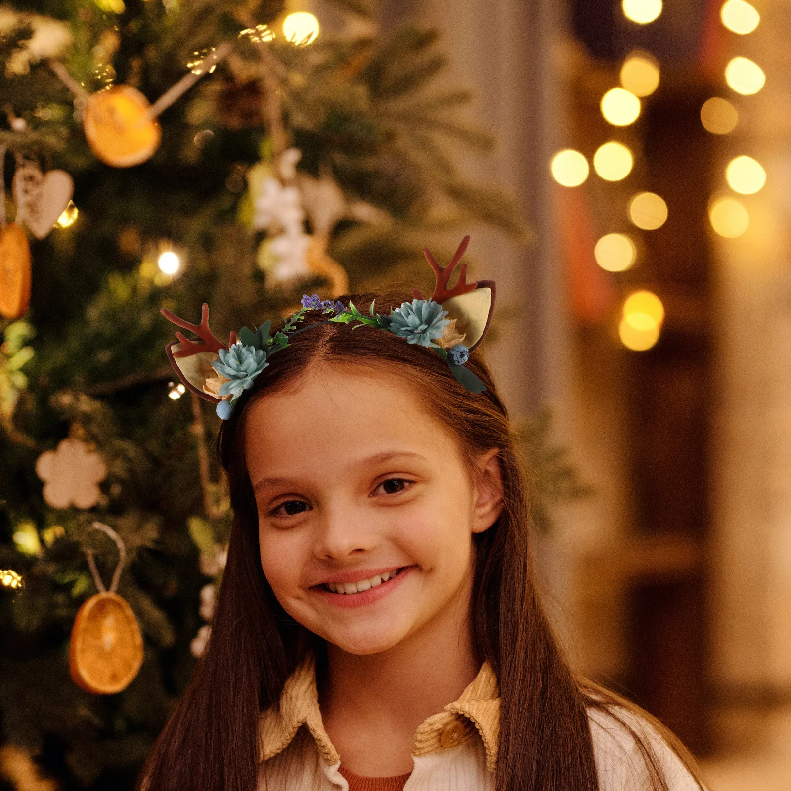 

Creative Christmas Hair Accessory Antler Floral Headband for Girls Women Lightweight Comfortable Holiday Party Event Decoration