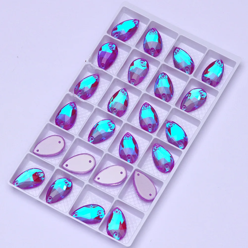 PUBRILEX Elektrisches Violett DeLite Diamantglas Aufnähbare Strasssteine Flache Rückseite Dekorative Kristalle DIY Nähhandwerk Strass Edelsteine – Detail 5
