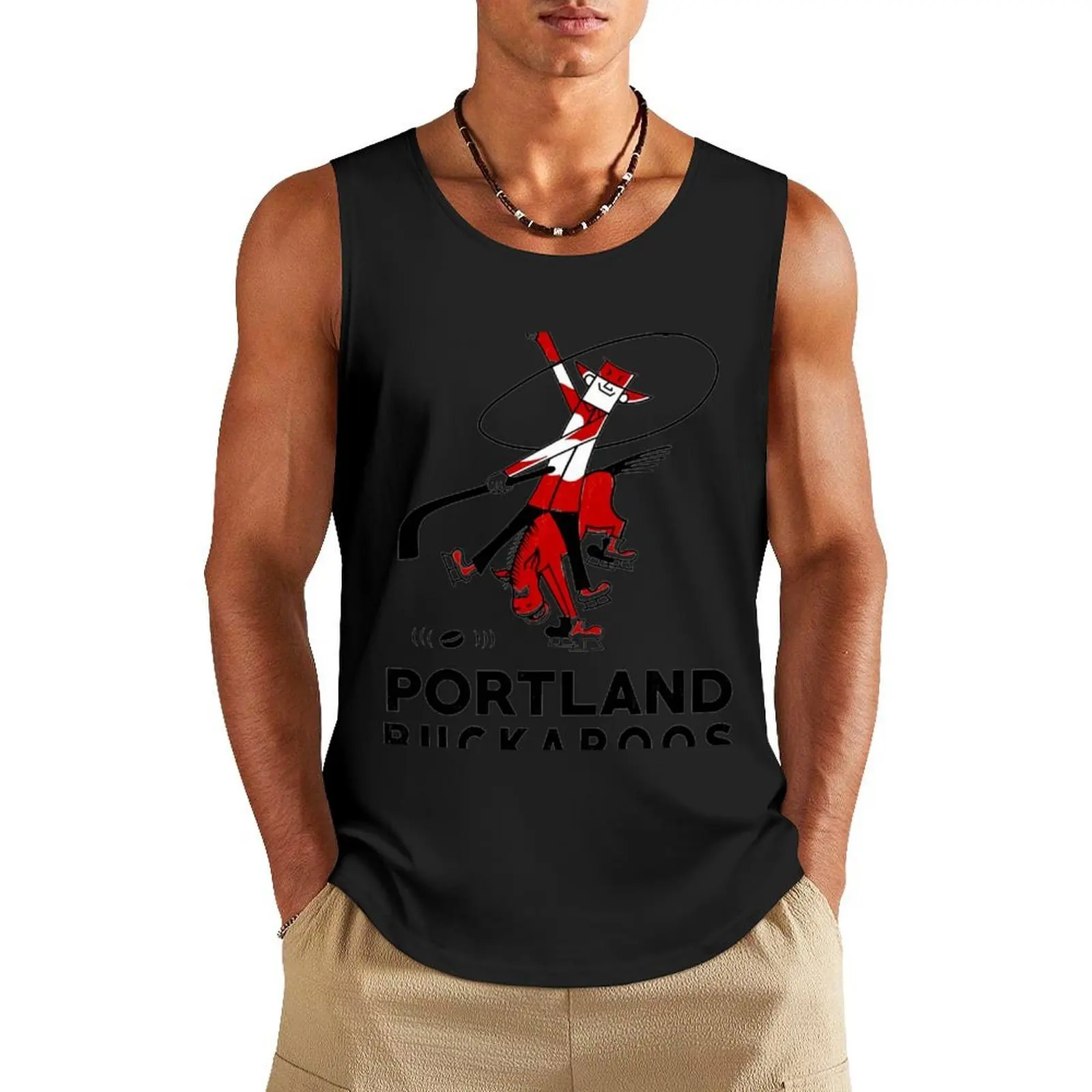 

Defunct - Portland Buckaroos Hockey Tank Top t shirt gym clothing men Men's summer t-shirt sleeveless tshirts for men
