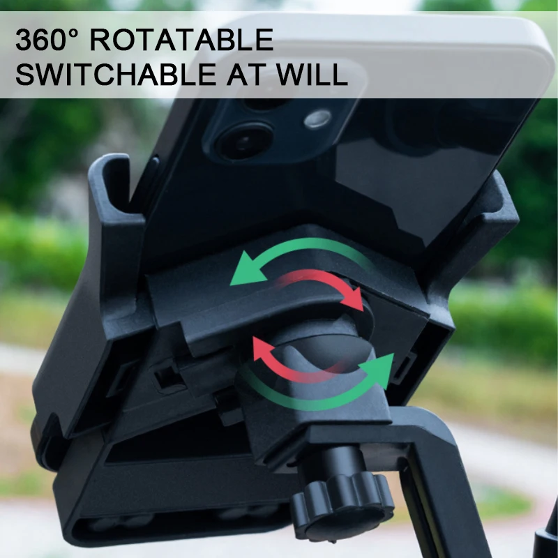 SEAMETAL حامل هاتف دراجة نارية مرآة الرؤية الخلفية حامل جوّال بلاستيكي الدراجات النارية المقود حامل الهاتف المحمول لتحديد المواقع والملاحة حامل كليب