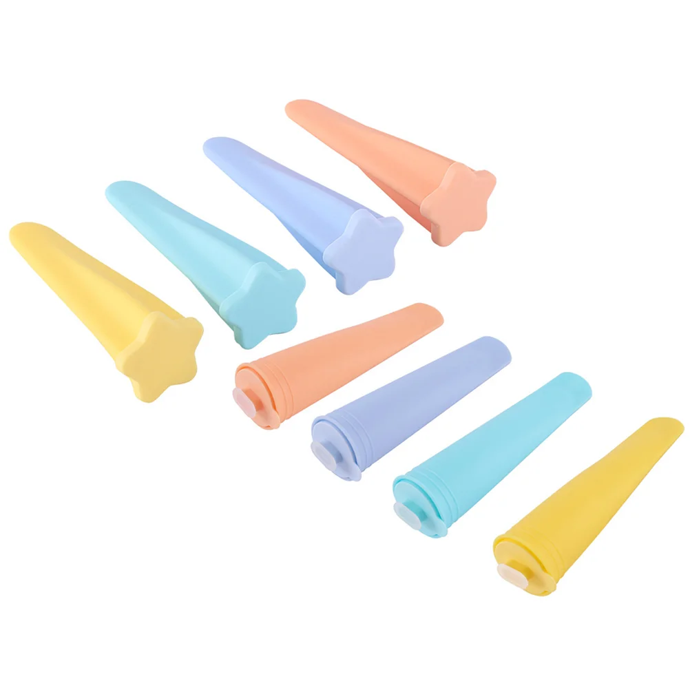 8 Pcs Ice Cubes Cream Mold Trays Round Summer Popsicles Maker Plastic Baking Candy