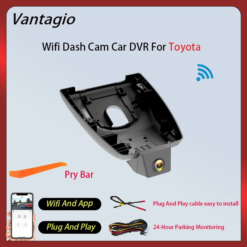 Image of Vantagio 1K 2K 4K Plug-and-Play WLAN-Videorekorder Dashcam Autokamera DVR für Toyota Sienna 2018 2019 2020 2021 2022-2026