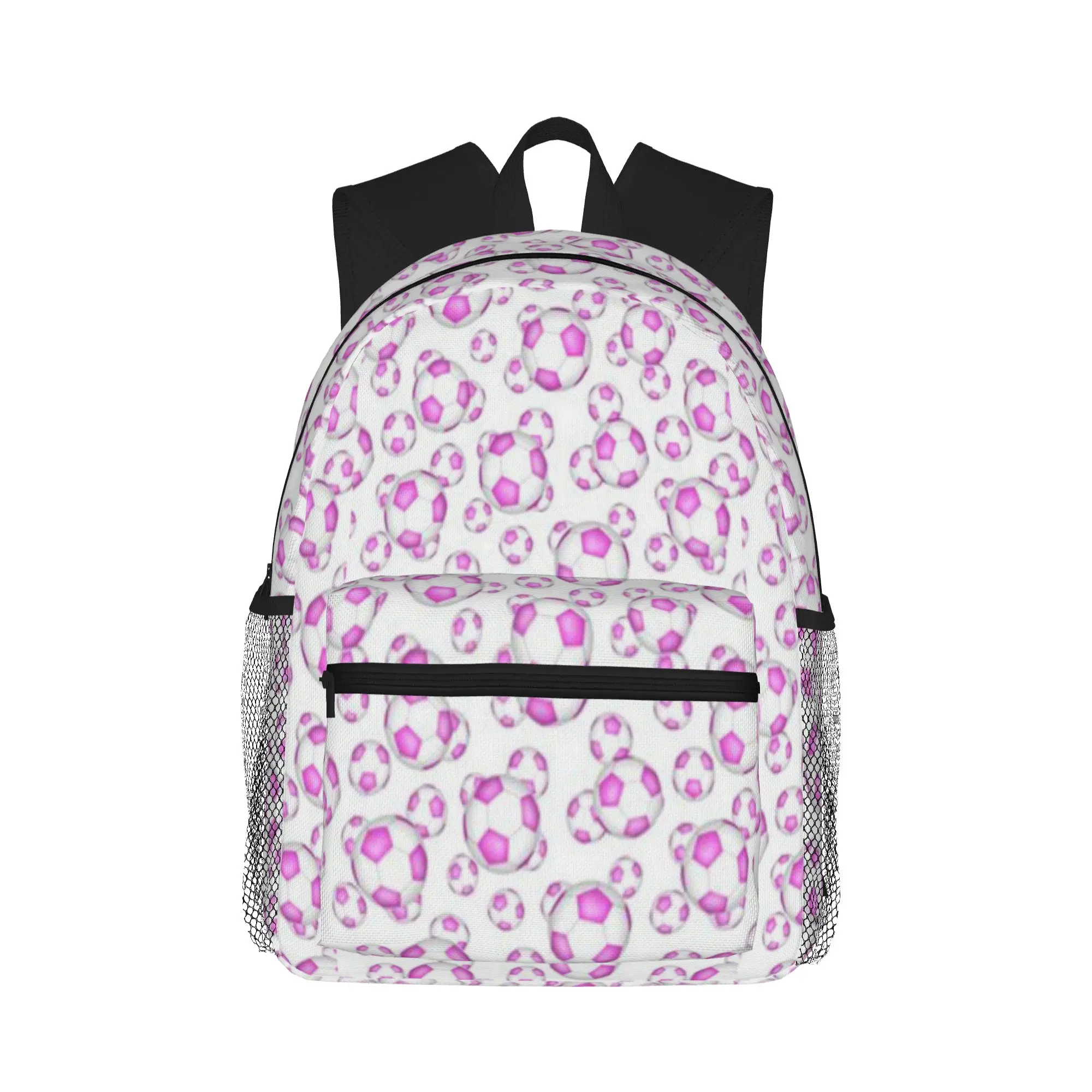 

Pink and white soccer balls Casual Backpack for Students and Adults Travel backpack