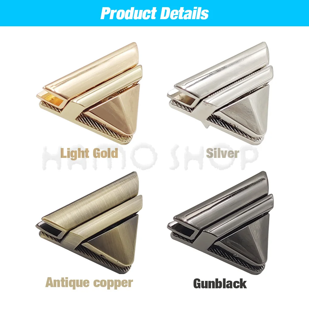 1 pçs de metal triângulo imprensa bloqueio moda interruptor bloqueio fecho couro artesanato bolsa bolsa bolsa ombro bolsa diy ferragem