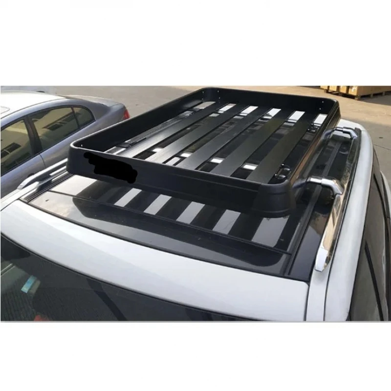High Quality Aluminum Alloy Roof‑mount Cargo Platform Rack With Lid Latch, 100kg Load‑bearing Universal Auto Exterior Storage Ac