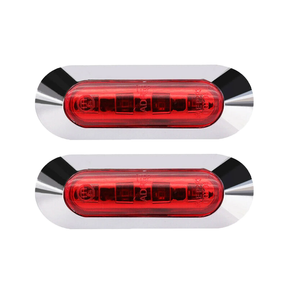 

2Pcs 4 LED Side Marker Light Lamp Clearance Car Truck Trailer Chrome 12V-24V 2W Universal Led Marker Lights Auto Accessories