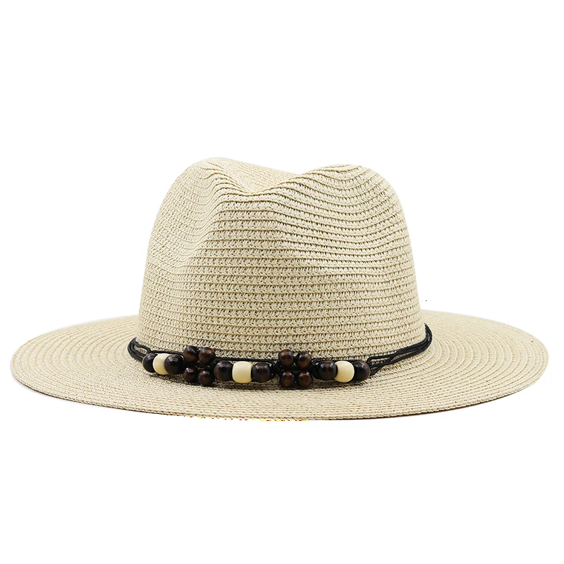 New Big Size 59-60CM Panama Hat Summer Sun Hats for Women Man Outdoor Beach Straw UV Protection Cap Chapeau Jazz Trilby Cap