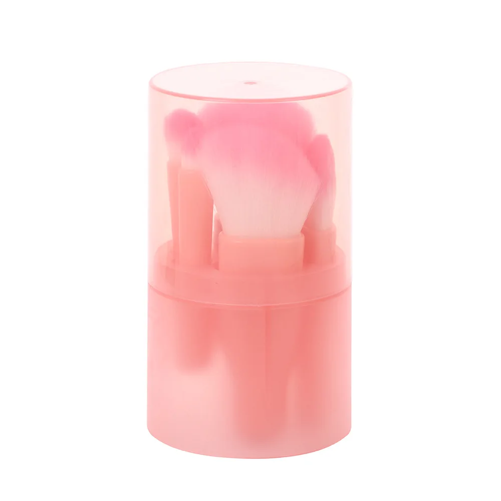Juego de brochas de maquillaje profesional de 5 piezas con mango de antorcha y cubo de almacenamiento |   Cerdas de nailon veganas para mezclar bases, contorno,