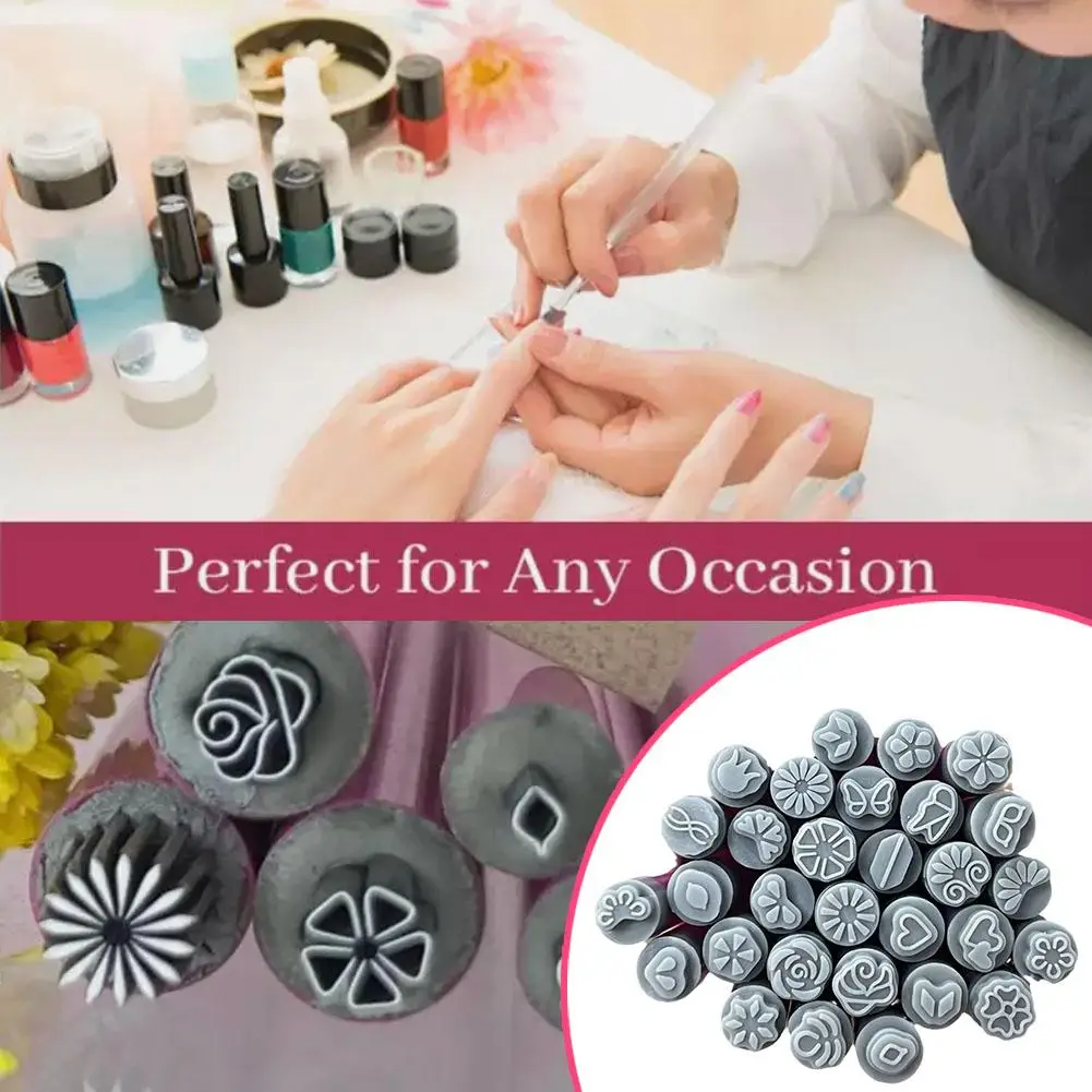 Pink Nail Art Stamp Pen Nail Art Stamp Pen Handicraft Tool Stamp Art Nail Flower Manicure Brush Art DIY Nail Tools Design F6P7