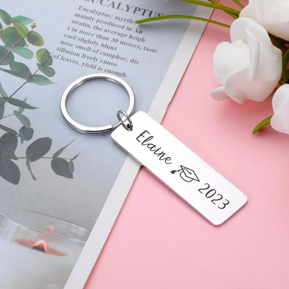 Customized Keychain Stainless Steel Engraved Text Name Date Personalized Keychain Versatile Gift Commemorative Jewelry