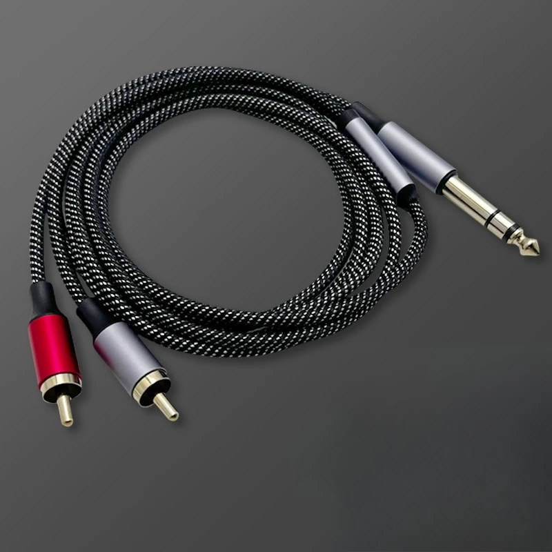 6.5 turn dual lotus head audio cable one point two 6.35 turn lotus sound card interface speaker audio power amplifier