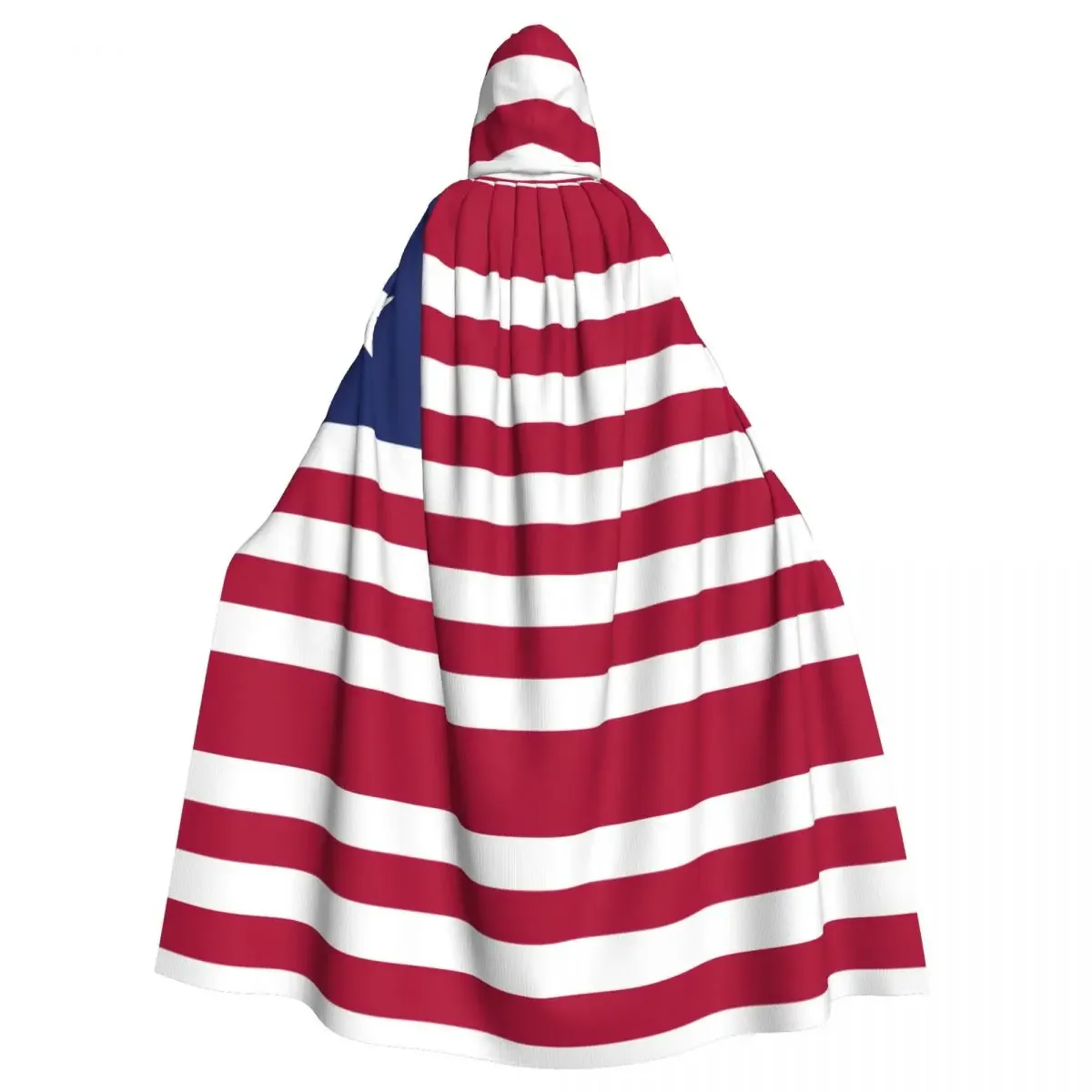 Liberia Flag Unisex Witch Party Reversible Hooded Adult Vampires Cape Cloak