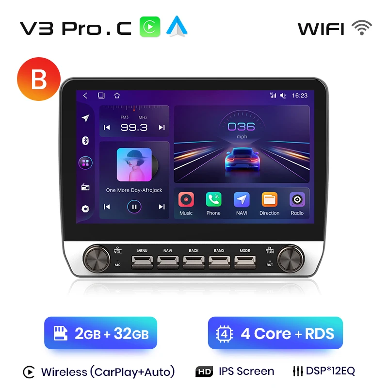 Junsun Draadloze CarPlay Android Auto Radio Voor Fiat Ducato Peugeot Boxer Citroen Jumper 2 2006-2013 GPS FM BT multimedia Stereo