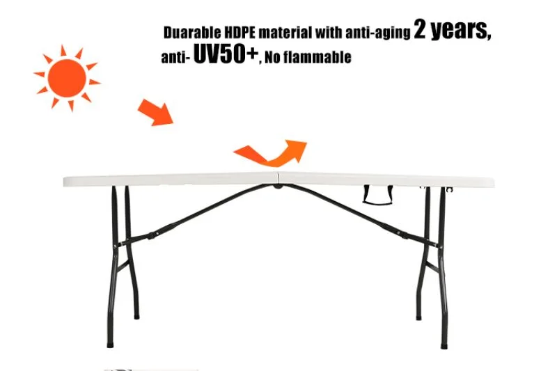 outdoor plastic 72inch folding table foldable rectangular dining 6ft plastic folding table