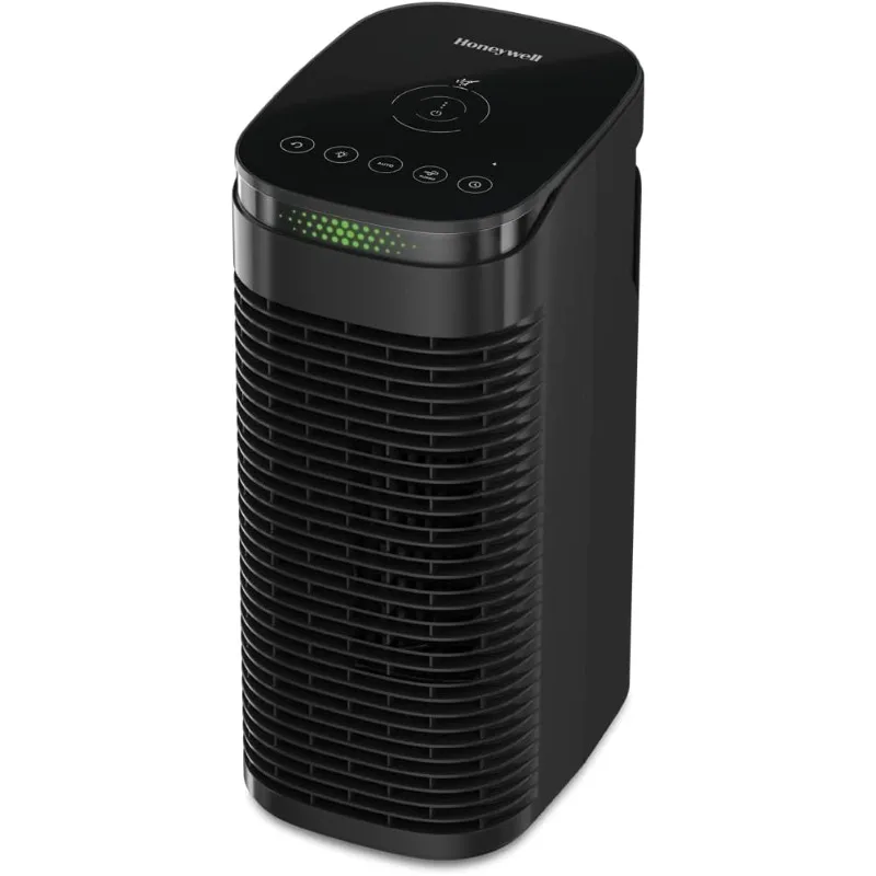 Portable air purifier that reduces allergens from wildfire/smoke, pollen, pet dander and dust. Air qualityindicatorand auto mode