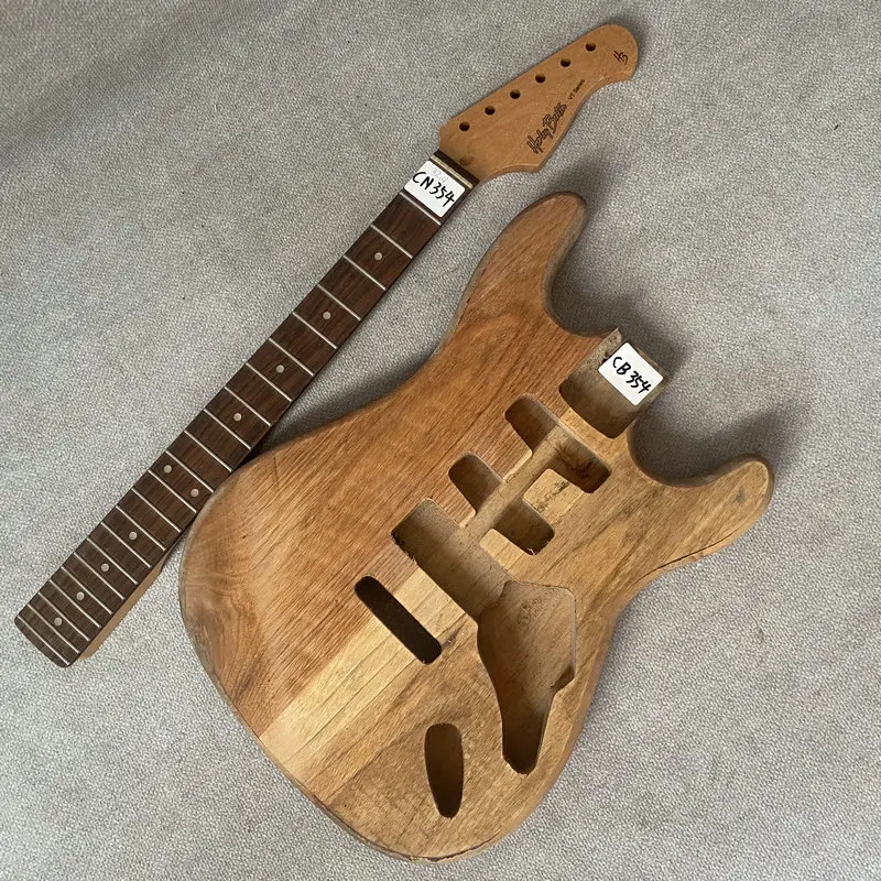 CN354 CB354 Unfinished Solid Wood ST Electric Guitar Body+Origianl HB VT Series ST Electric Guitar Neck One Set DIY Guitar Kits