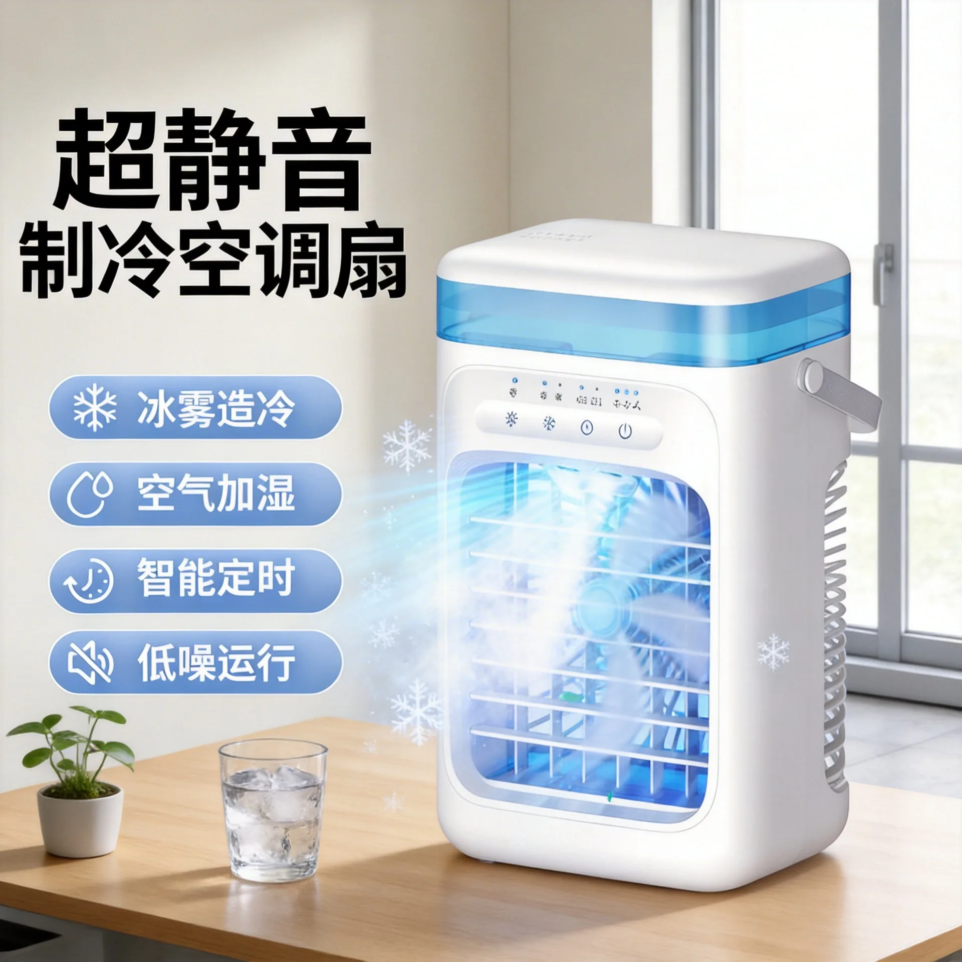 Portable Water Mist Cooling Fan Mini Desktop Humidifier Air Cooler For Bedroom Summer Use