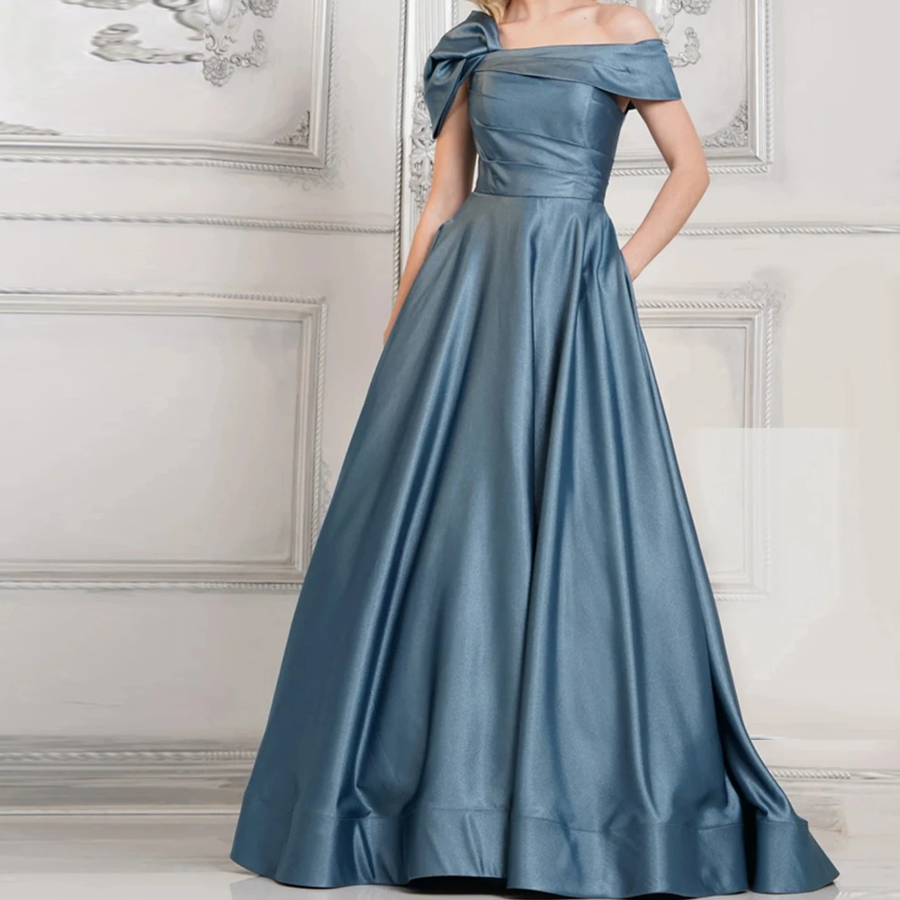 

Evening Dresses Elegant For Wedding Off the Shoulder Sweep Train Floor Length Empire Sweep Train Floor Length Sleeveless