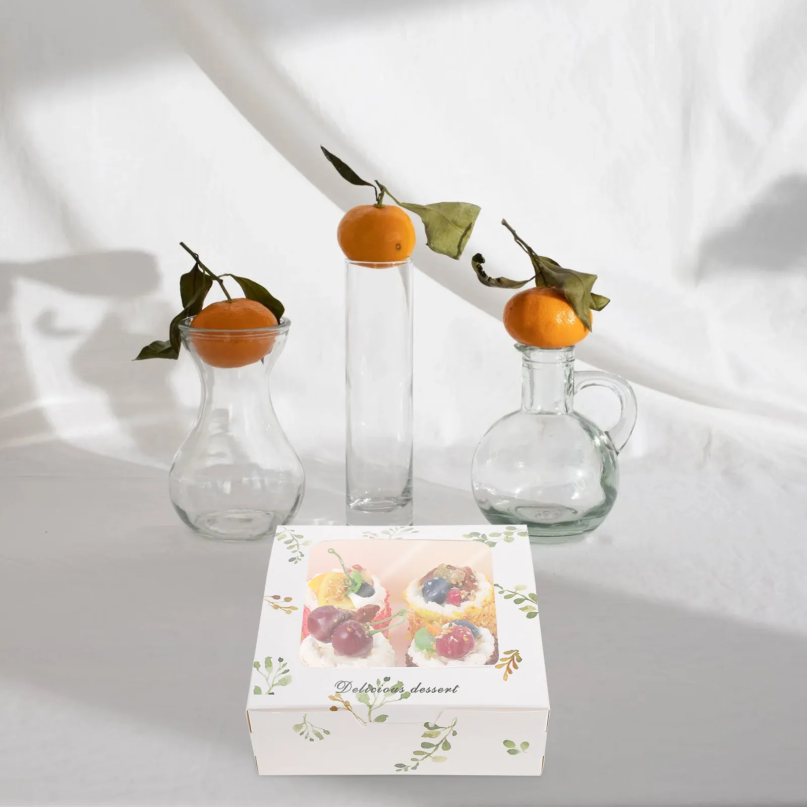 

20Pcs Premium Sturdy Paper Egg Tart Packaging Box Safe Odorless Disposable Dessert Box for Birthday Party Cafe Hotel Banquet