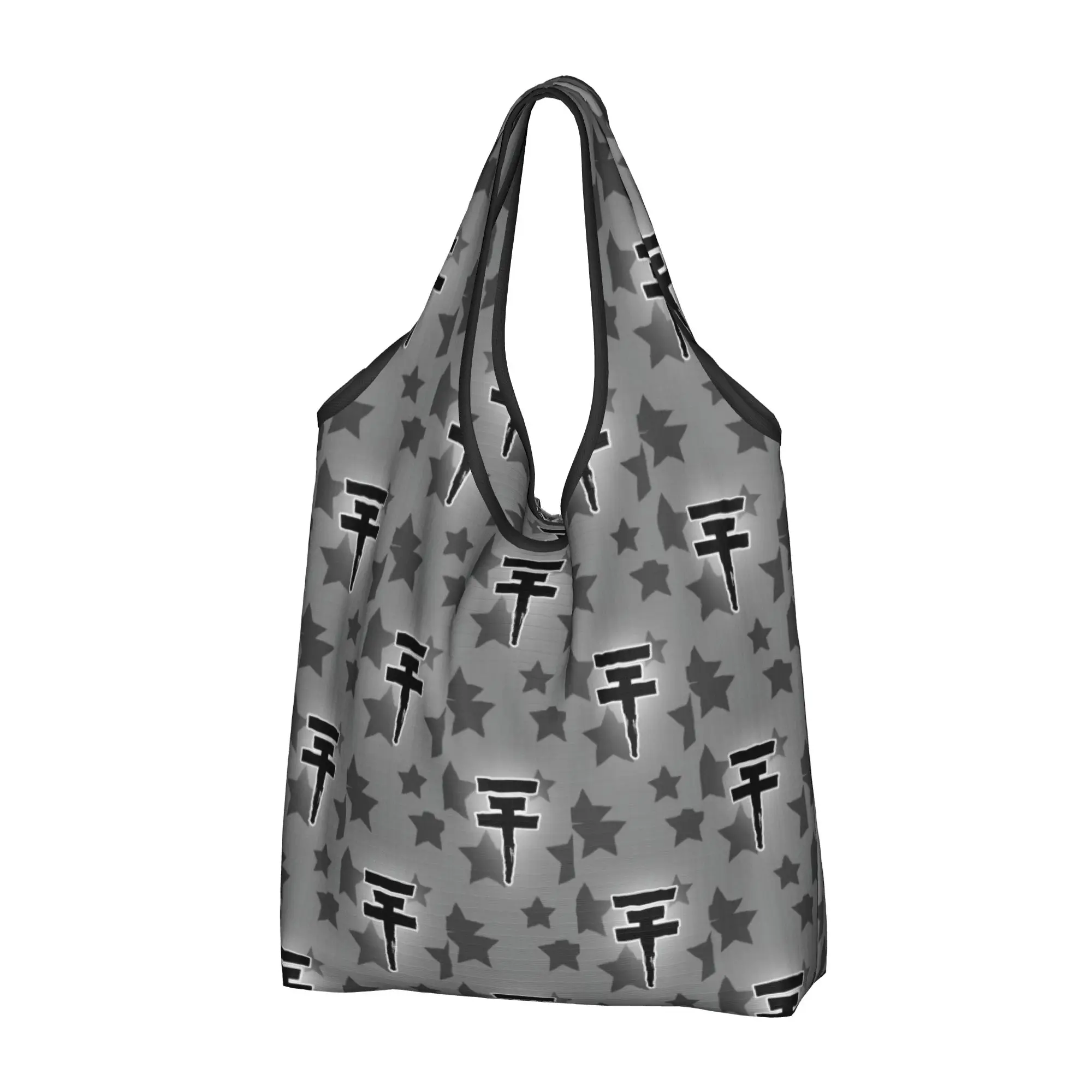 Timeless Music T-Tokios H-Hotels Groceries Shopping Bag Cute Shopper Shoulder Tote Bag Big Capacity Portable Rock  Handbag
