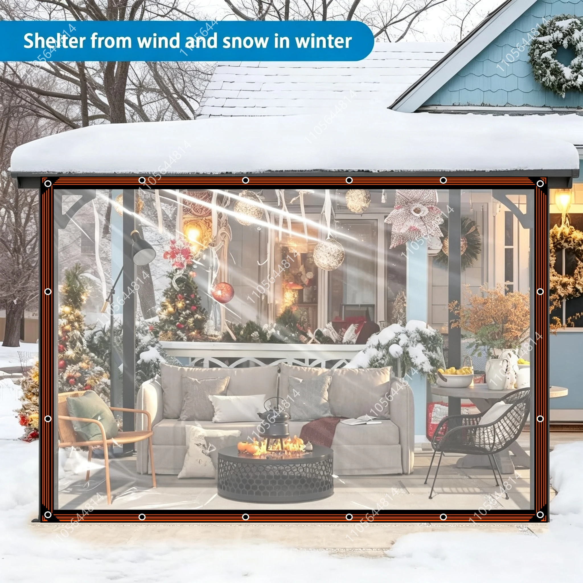 Clear Gazebo Side Panel Transparent Tarpaulin With Grommets Waterproof Rain‑Snow Shelter Patio Garden Pergola Enclosure Curtain