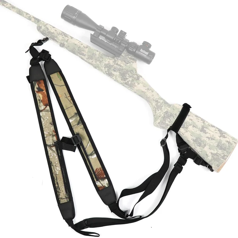 Tactical 2 Point Gun Sling Universal Hunting Double Shoulder Backpack Strap Adjustable Neoprene Harness for Hunting Outdoors