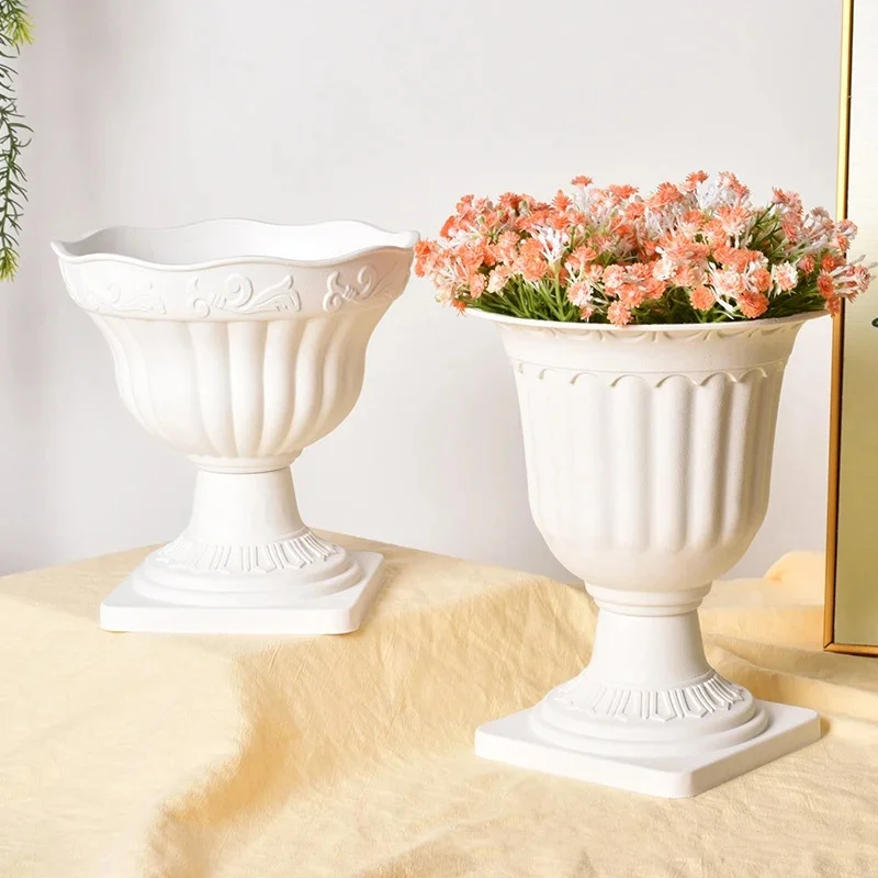 Simple Plastic Vase Pots for Plants Flower Arrangement Vase Decorative Vase Art Plastic Flowerpot Desktop Vase Flower Bottle