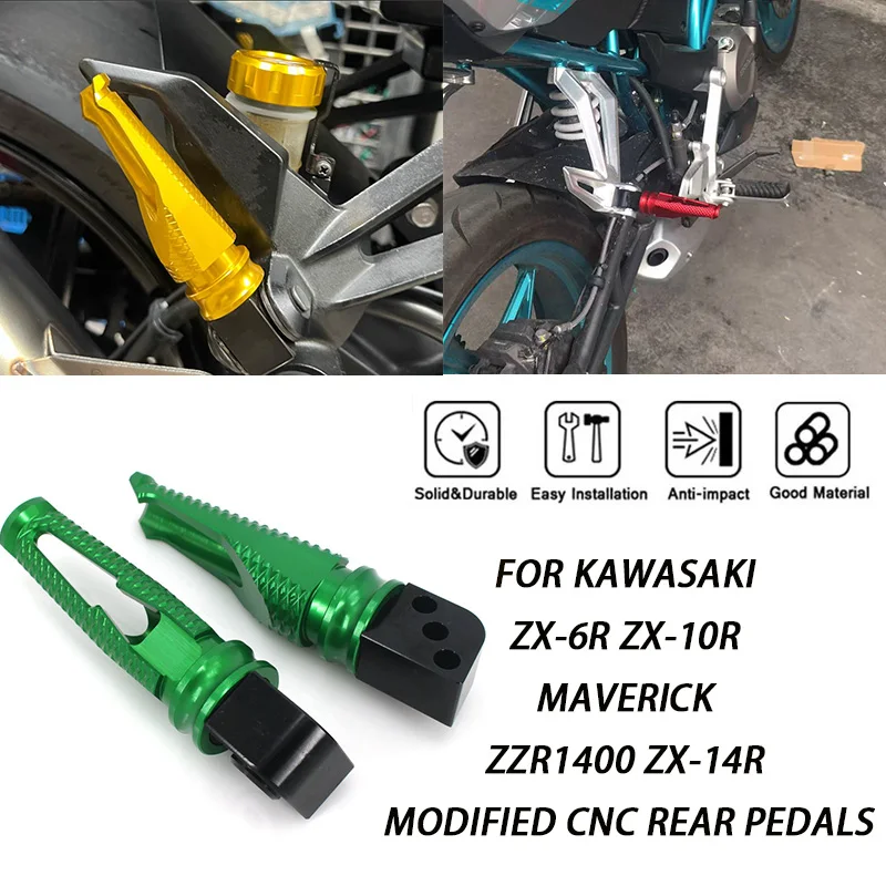 

For Kawasaki ZX-6R ZX-10R Maverick ZZR1400 ZX-14R Modified CNC Rear Pedals