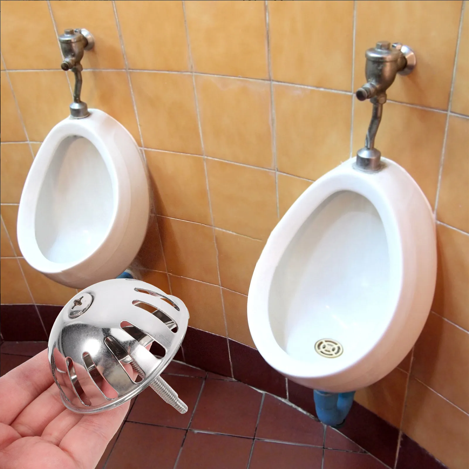 Polished Stainless Steel Urinal Strainer Cap Prevents Clogs Easy Removal Maintenance Urinal Drain Filter Stopper Accessory