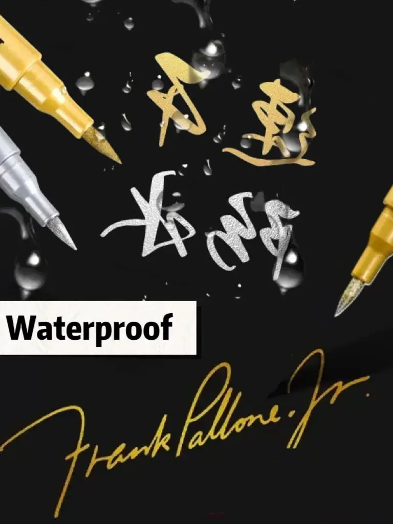 5 stuks (3 gouden + 2 zilver) metalen penseelstift, voor graffiti, handtekening, schilderen, terug naar school. - afbeelding 2